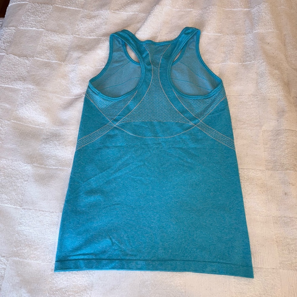 Blue Racerback Workout Tank Top - Picture 2 of 3